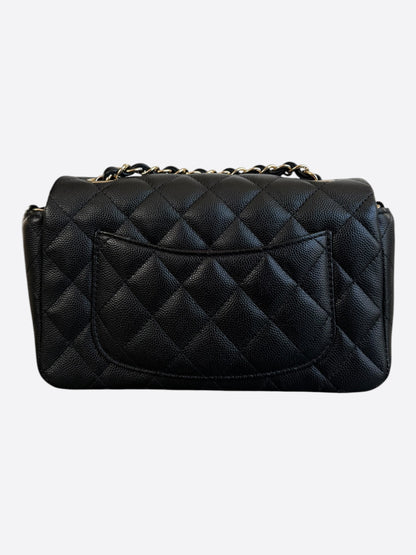 Chanel Black Caviar Quilted Mini Rectangular Flap Bag