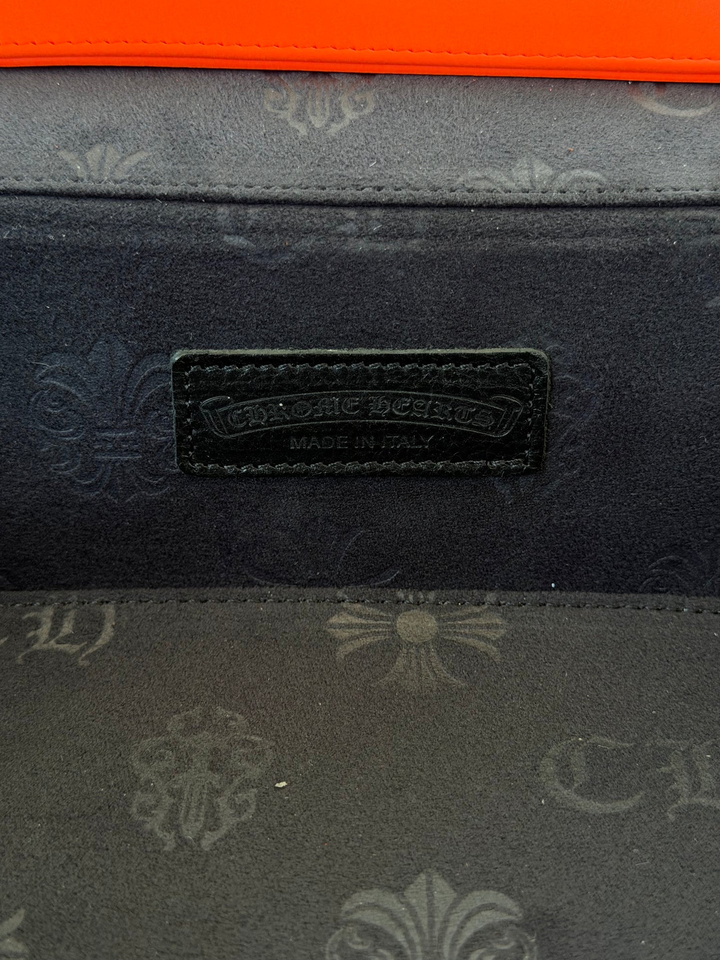 Chrome Hearts Orange & Plaid Fleur Jewelry Case