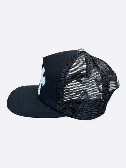 Chrome Hearts Black & White Triple Cross Patch Trucker Hat