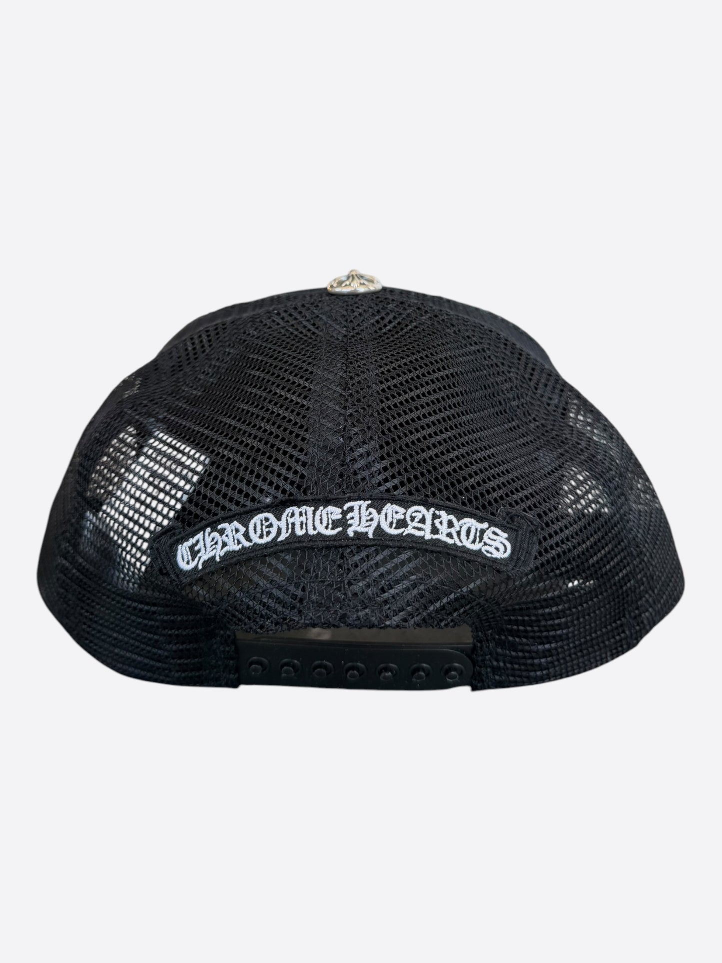 Chrome Hearts Black & White Triple Cross Patch Trucker Hat