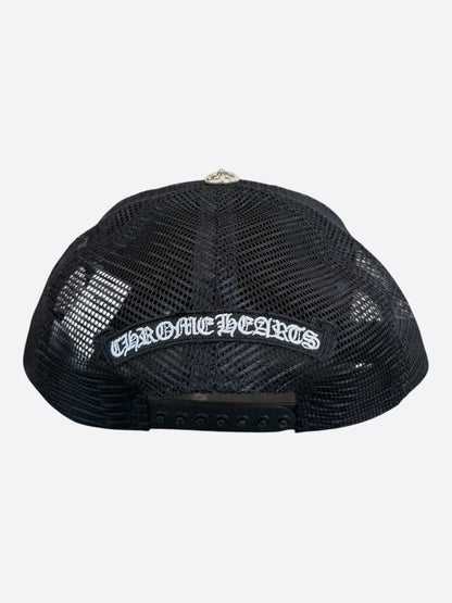 Chrome Hearts Black & White Triple Cross Patch Trucker Hat