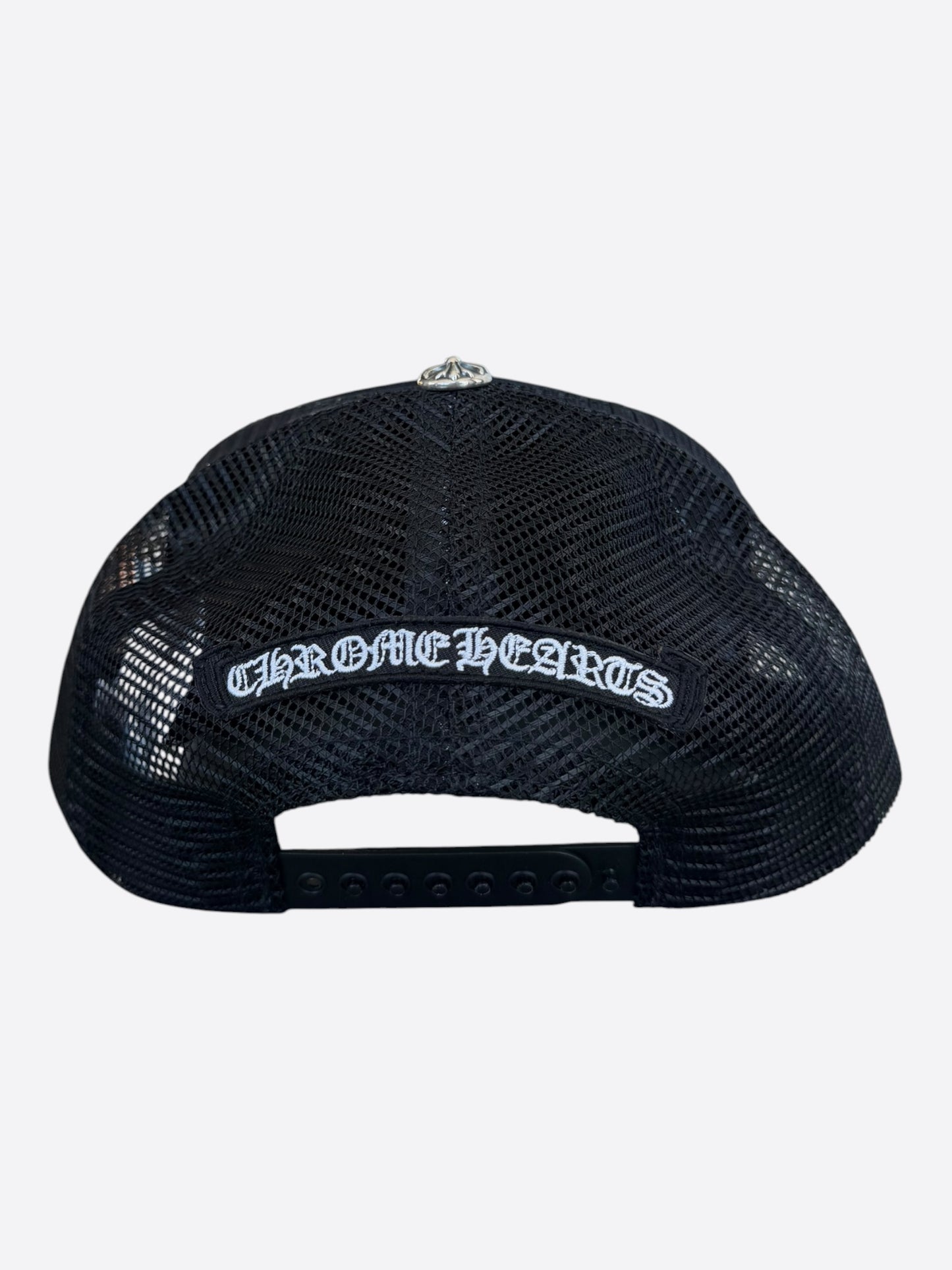 Chrome Hearts Black & Orange Triple Cross Patch Trucker Hat