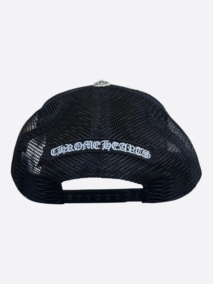 Chrome Hearts Black & Orange Triple Cross Patch Trucker Hat