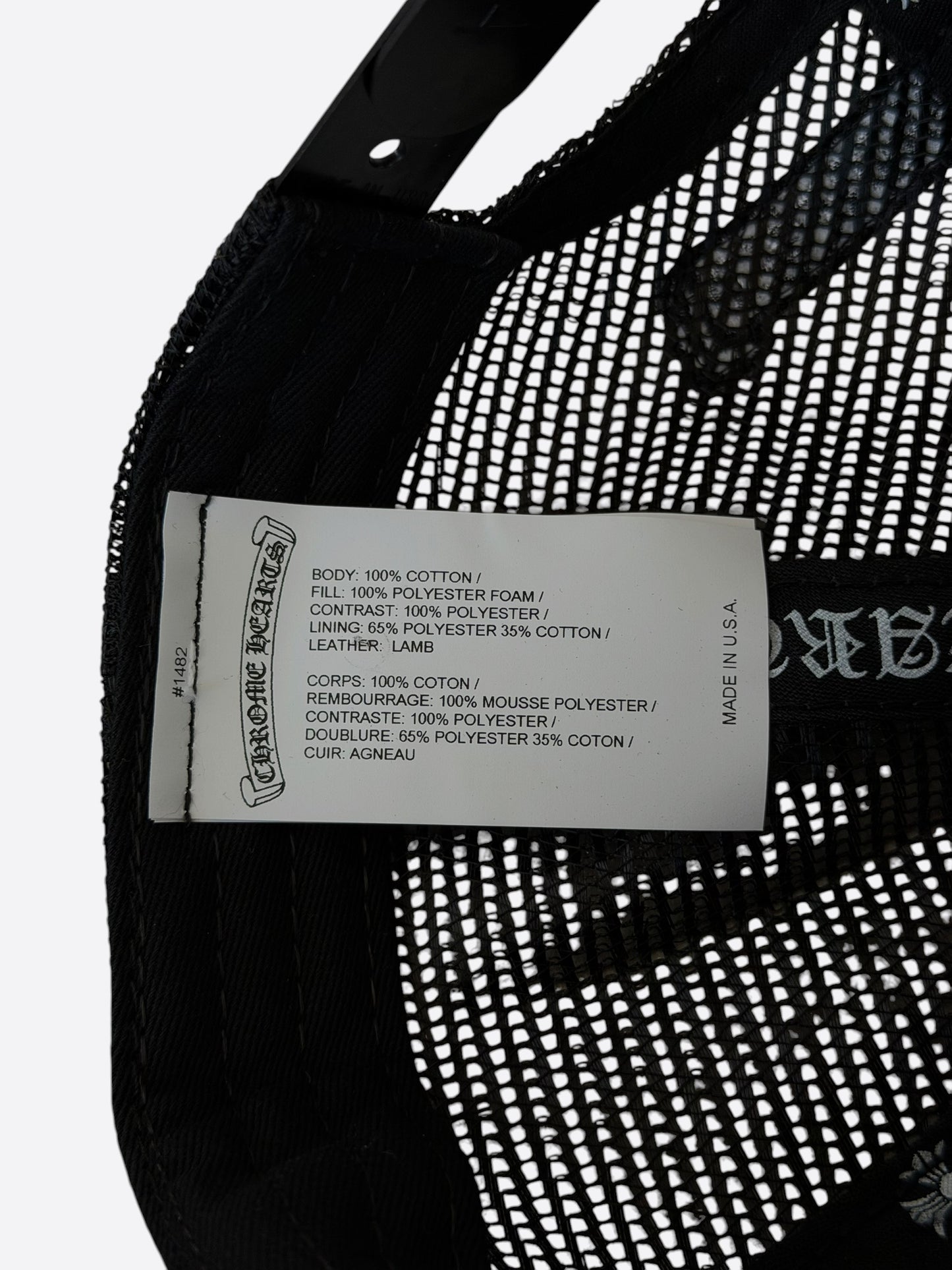 Chrome Hearts Black & Orange Triple Cross Patch Trucker Hat