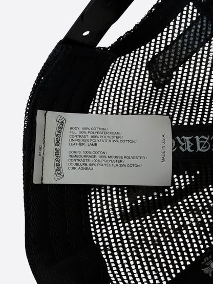 Chrome Hearts Black & Orange Triple Cross Patch Trucker Hat