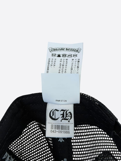 Chrome Hearts Black & Orange Triple Cross Patch Trucker Hat