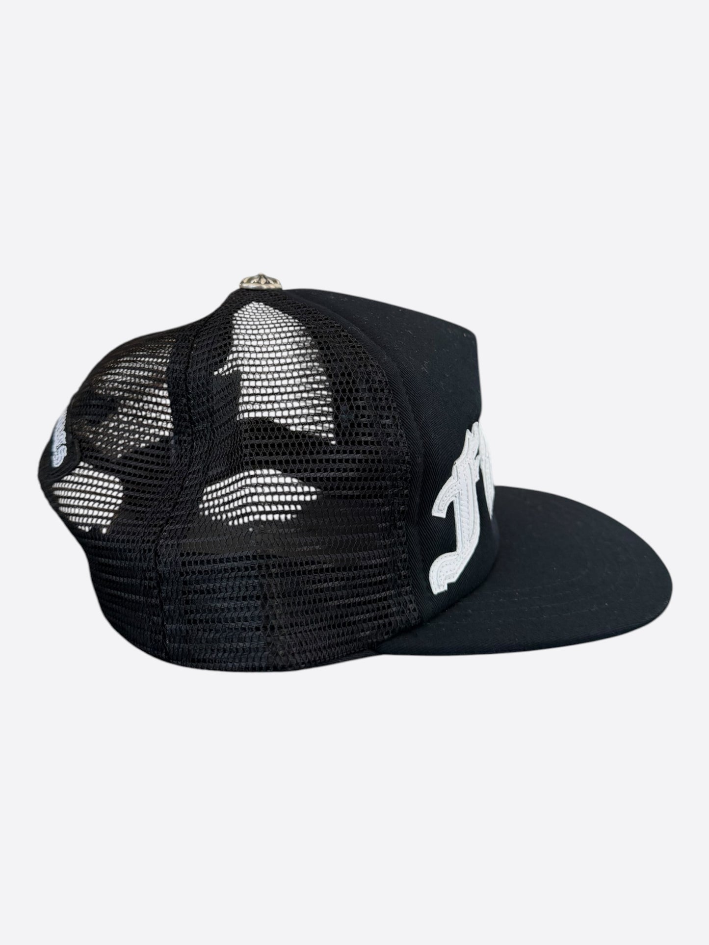 Chrome Hearts Black & White F*** Patch Trucker Hat