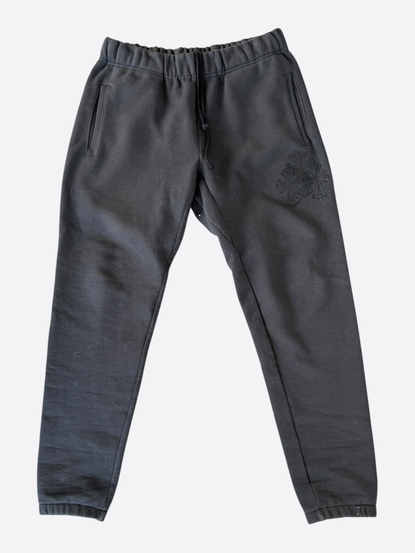 Chrome Hearts Black Triple Cross Patch Paper Jam Sweatpants