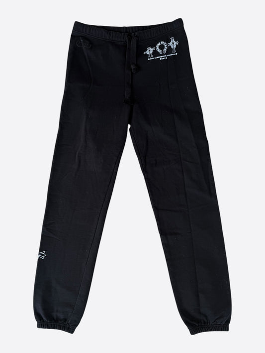 Chrome Hearts Black & White Cross Logo Sweatpants