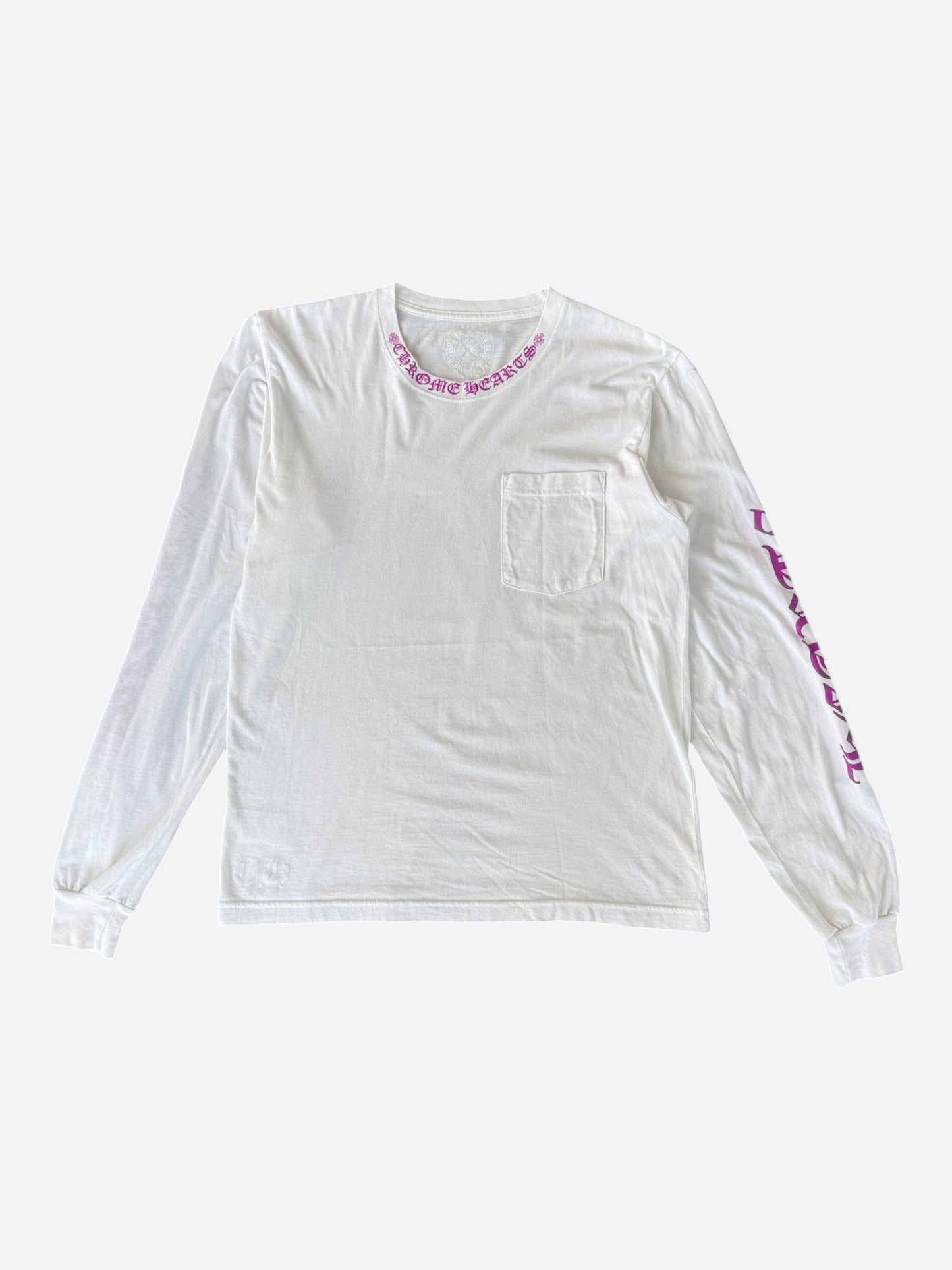 Chrome Hearts White & Purple Neck Logo Longsleeve T-Shirt