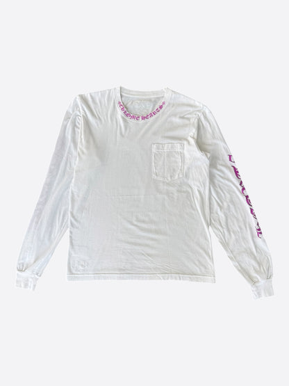 Chrome Hearts White & Purple Neck Logo Longsleeve T-Shirt