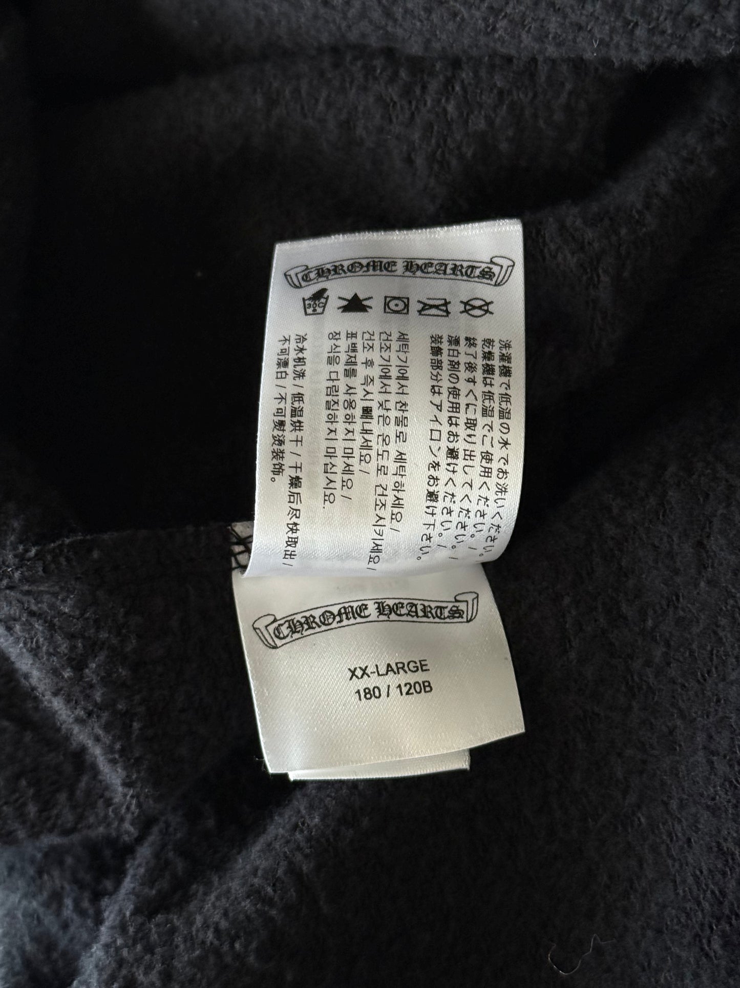 Chrome Hearts Black & White Script Logo Hoodie