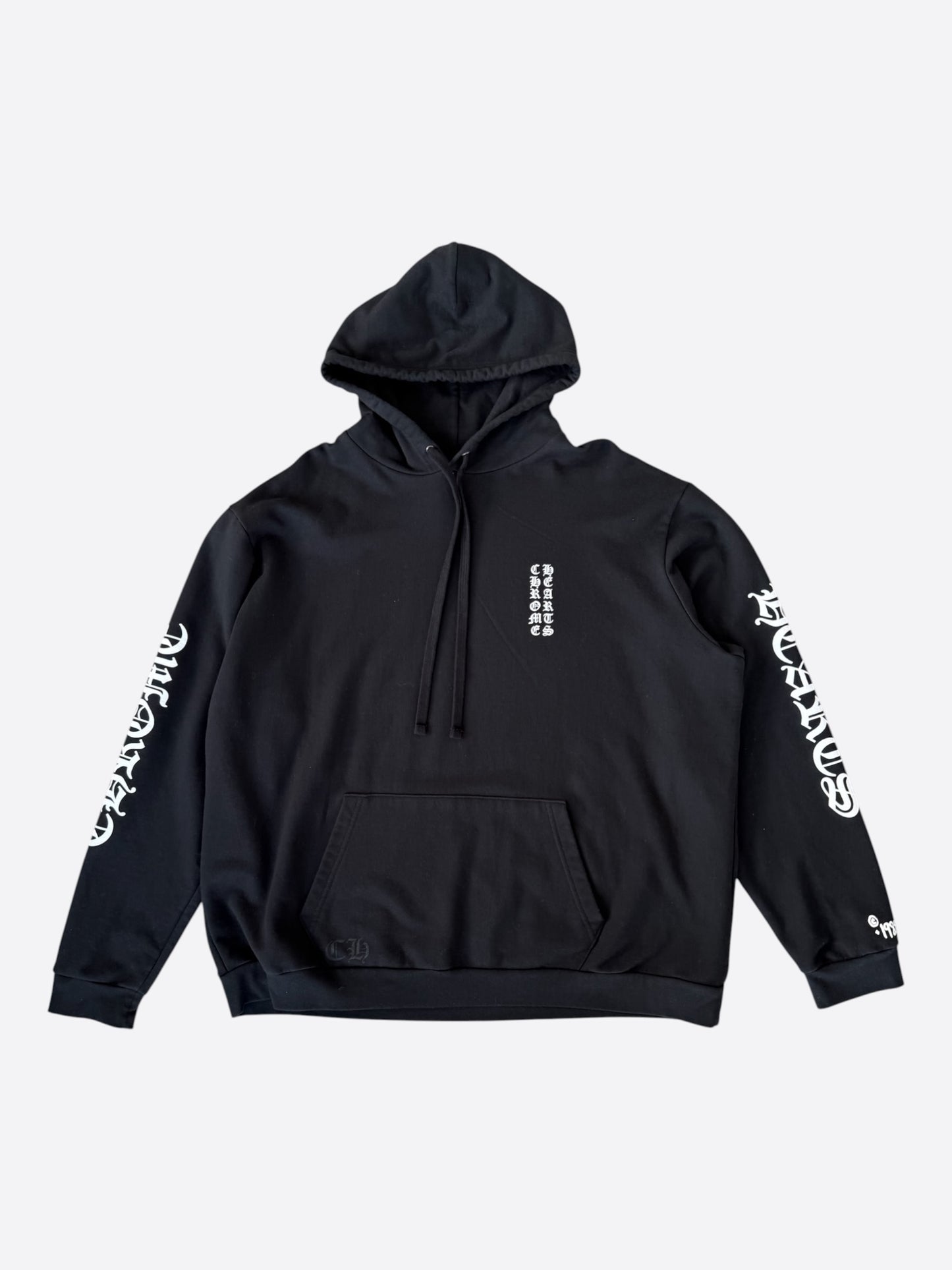 Chrome Hearts Black & White Script Logo Hoodie
