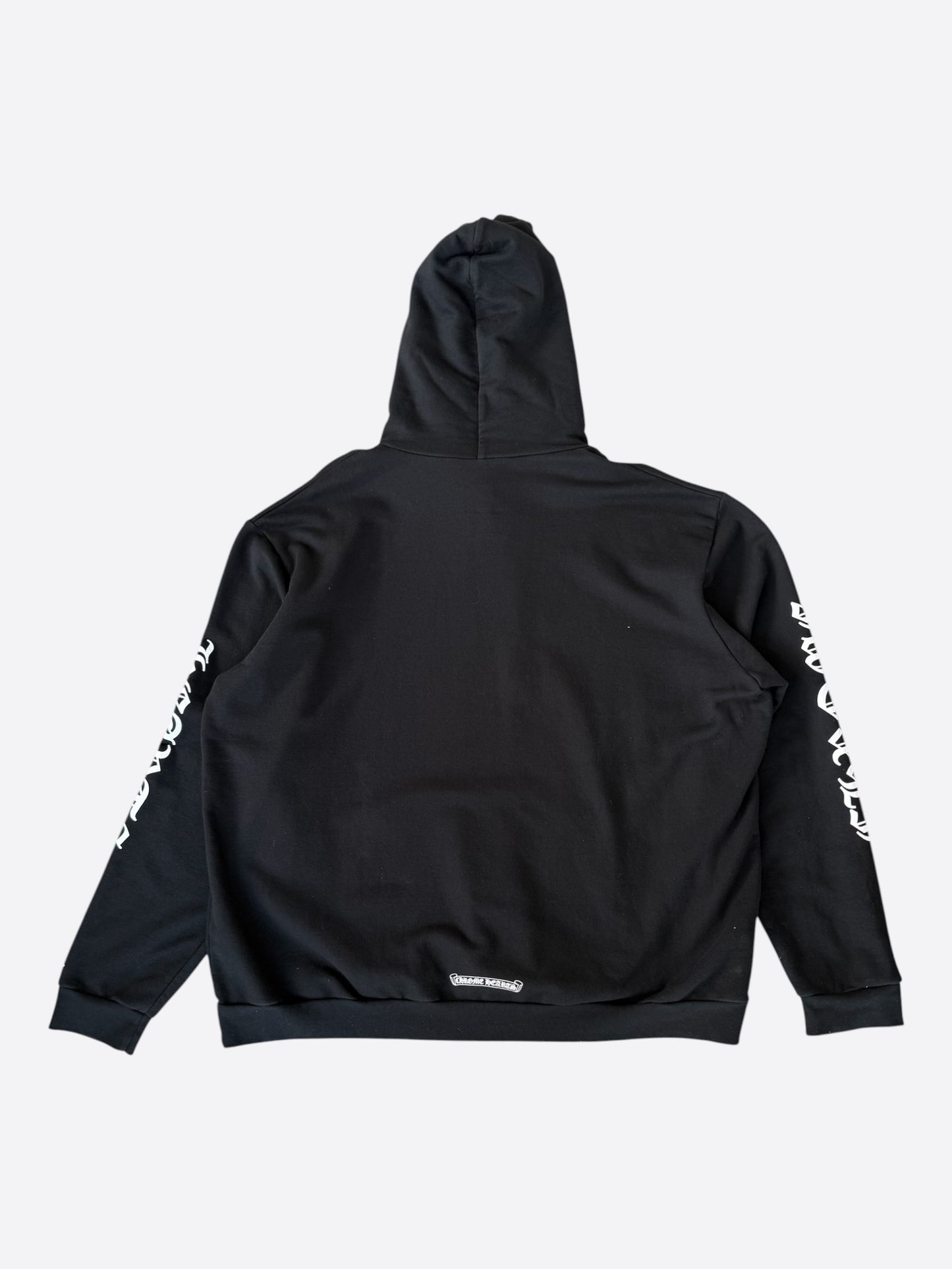Chrome Hearts Black & White Script Logo Hoodie