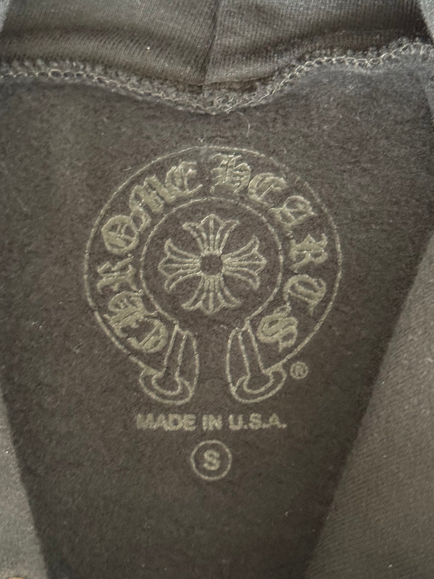 Chrome Hearts Black & Silver Foil Script Logo Hoodie