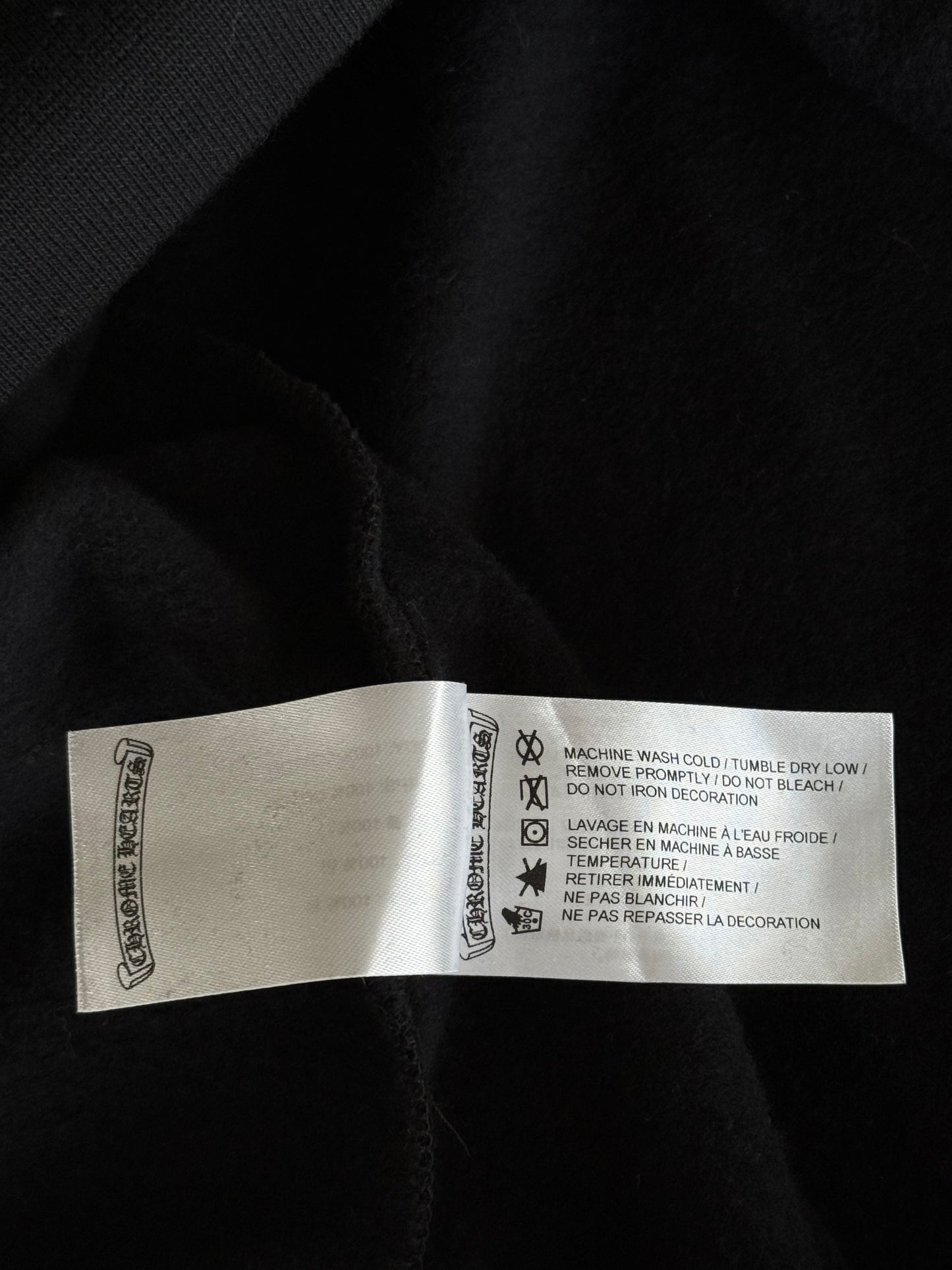Chrome Hearts Black & Silver Foil Script Logo Hoodie