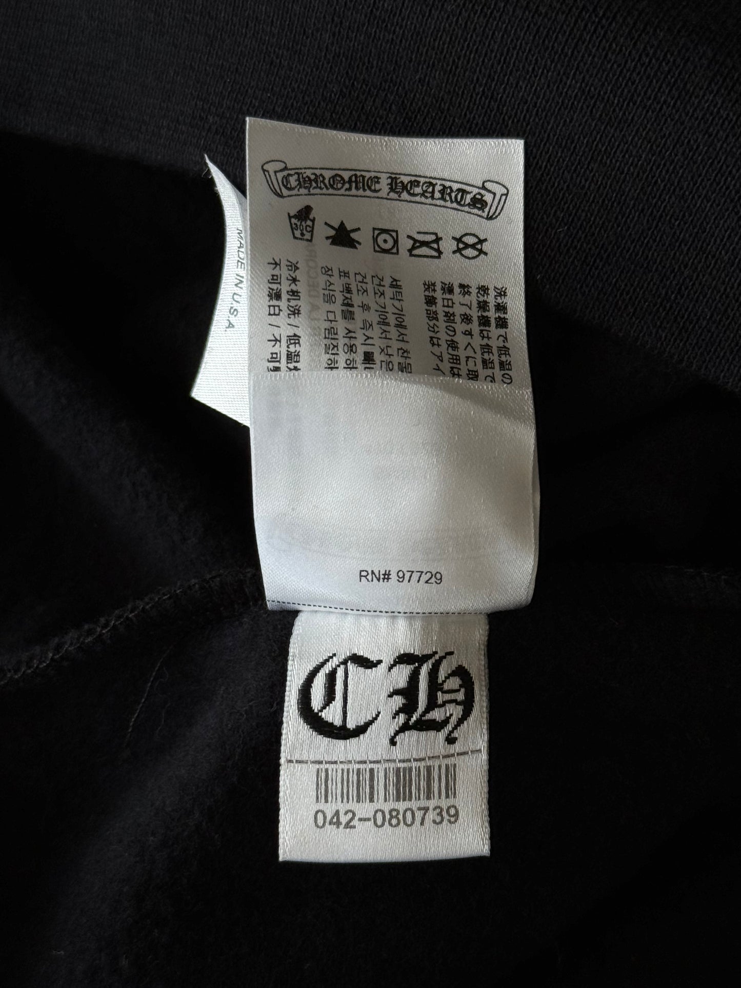 Chrome Hearts Black & Silver Foil Script Logo Hoodie