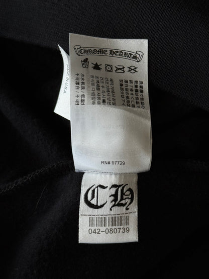 Chrome Hearts Black & Silver Foil Script Logo Hoodie