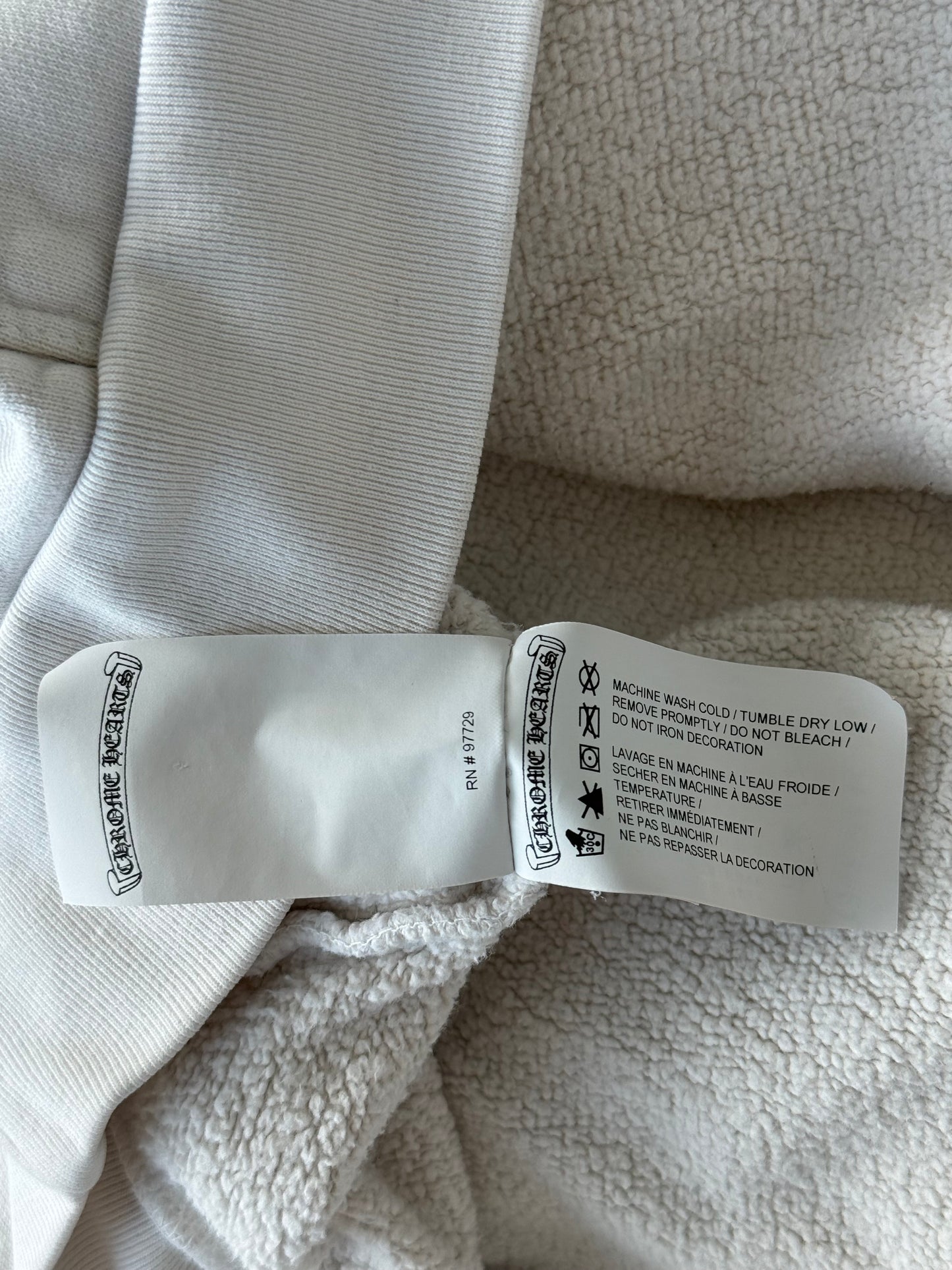 Chrome Hearts White & Black Embroidered Script Logo Hoodie