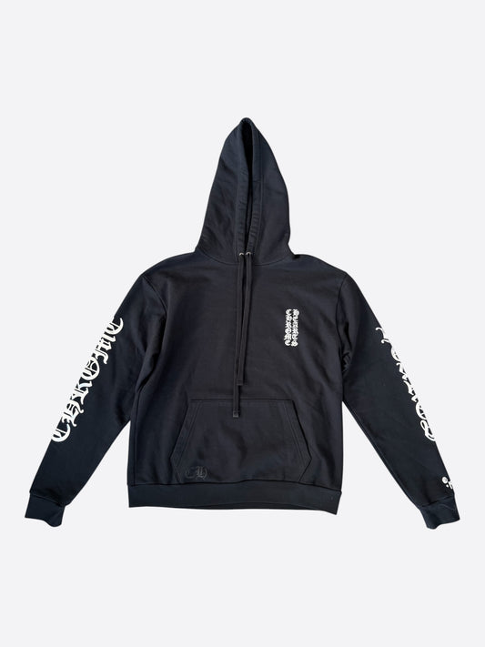 Chrome Hearts Black & Silver Foil Script Logo Hoodie