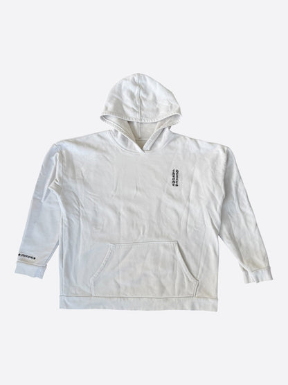 Chrome Hearts White & Black Embroidered Script Logo Hoodie