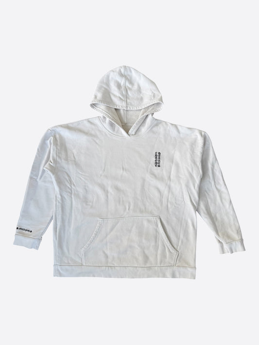 Chrome Hearts White & Black Embroidered Script Logo Hoodie