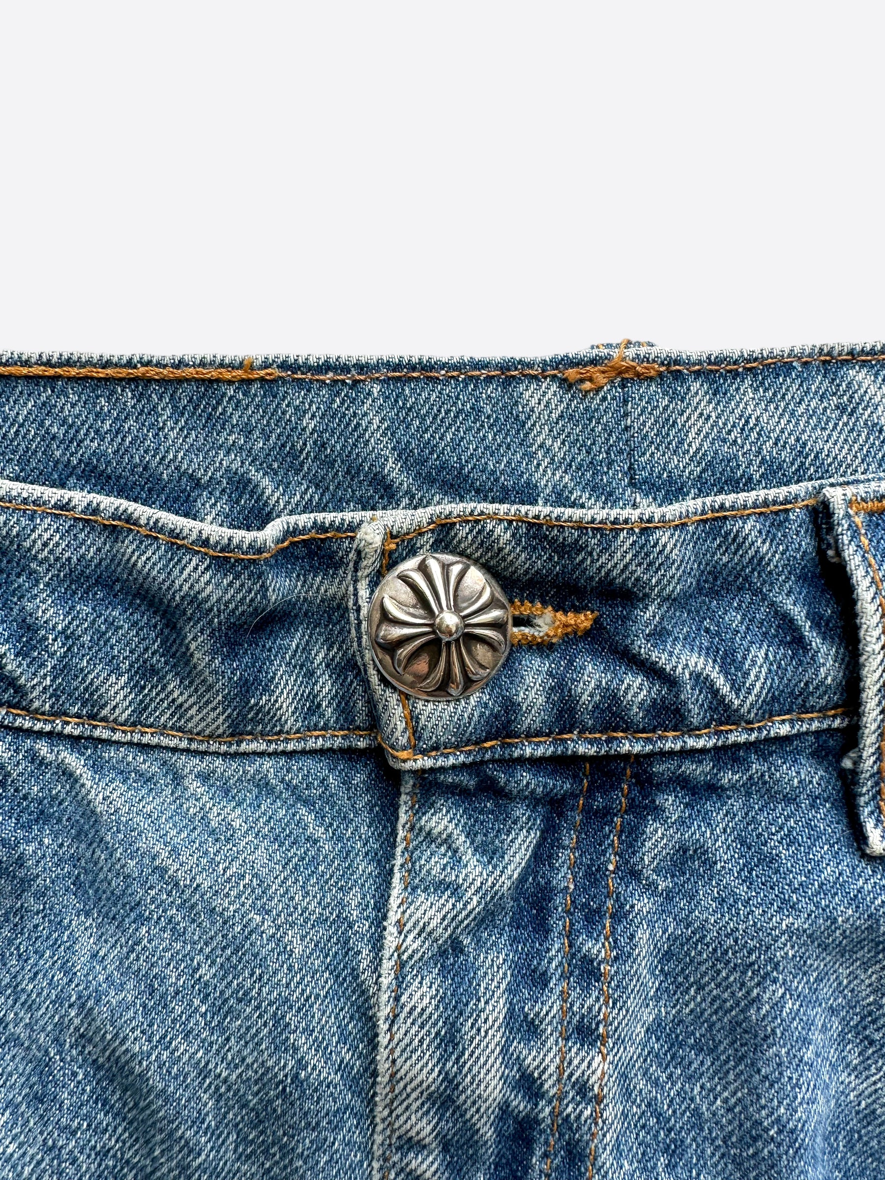 Chrome Hearts Leather Cross Blue Levi's Jeans – Savonches