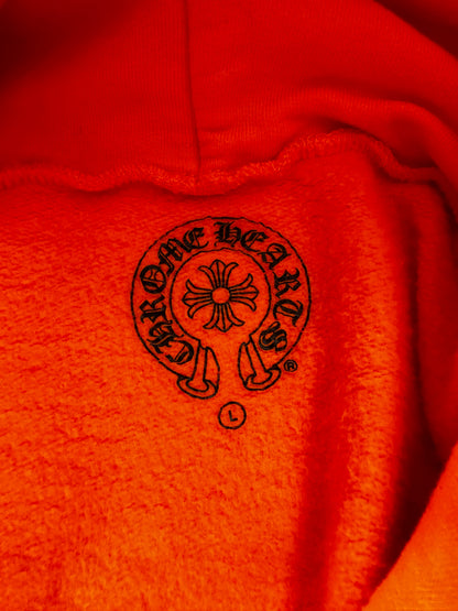 Chrome Hearts Off-White Orange & Black Scroll Logo Hoodie