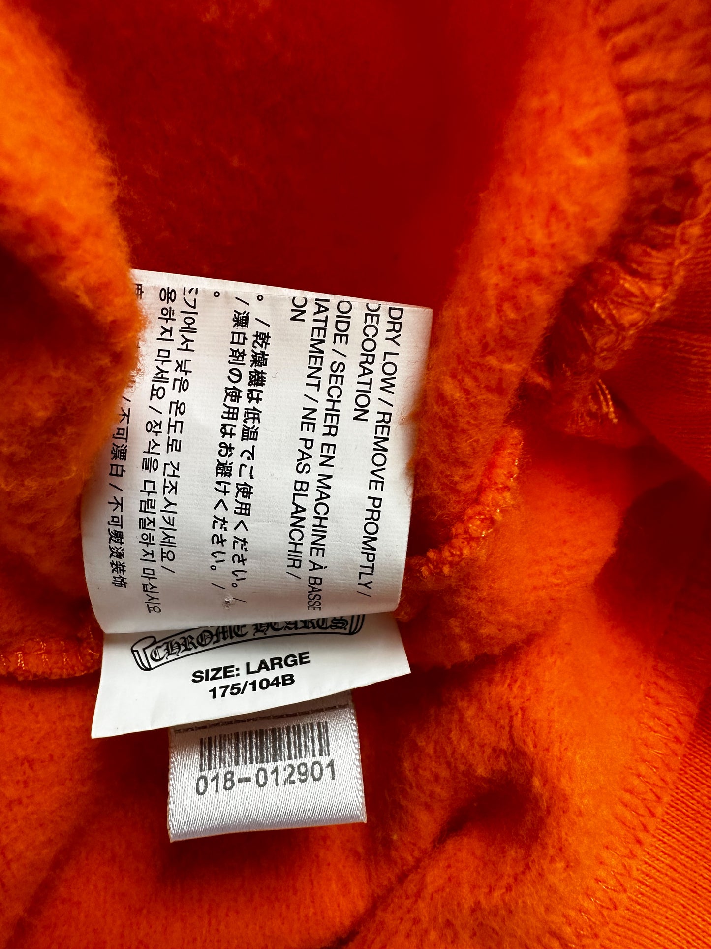 Chrome Hearts Off-White Orange & Black Scroll Logo Hoodie