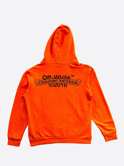 Chrome Hearts Off-White Orange & Black Scroll Logo Hoodie