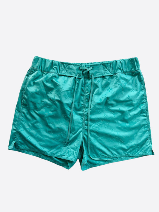 Louis Vuitton Turquoise Monogram Swim Shorts