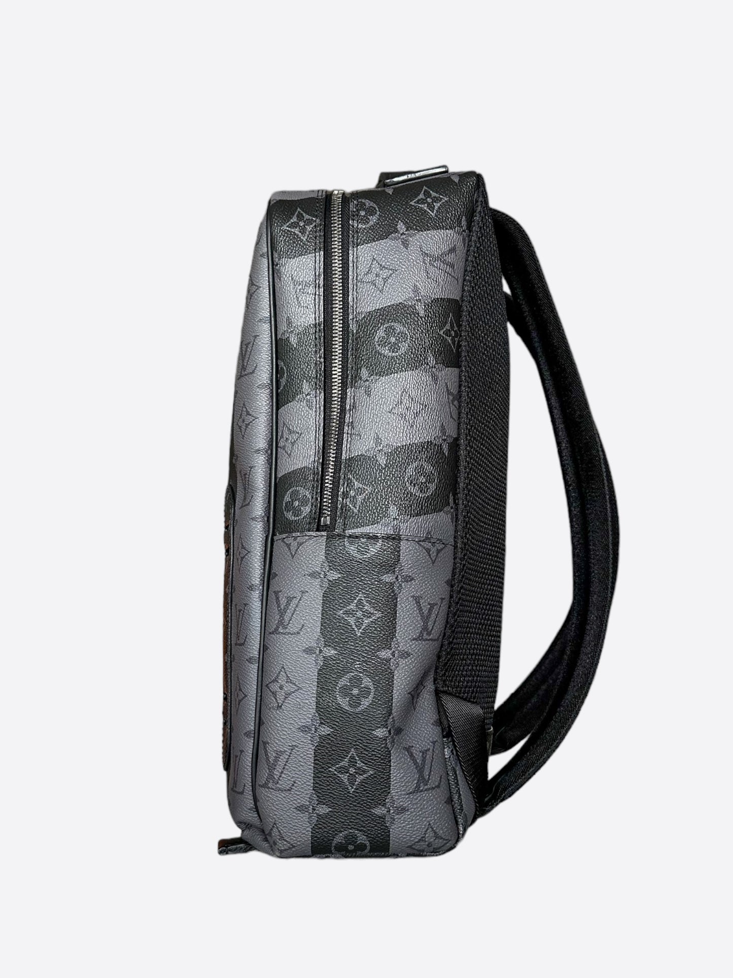 Louis Vuitton Nigo Grey Striped Monogram Utilitary Backpack