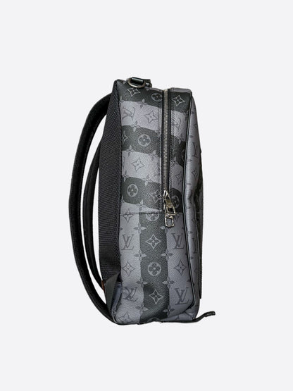 Louis Vuitton Nigo Grey Striped Monogram Utilitary Backpack