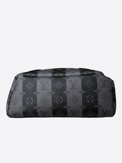 Louis Vuitton Nigo Grey Striped Monogram Utilitary Backpack