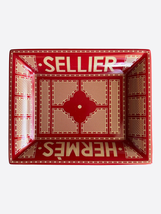 Hermes Red Sellier Change Tray