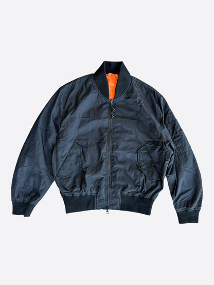 Louis Vuitton Black & Orange Monogram Reversible Bomber Jacket