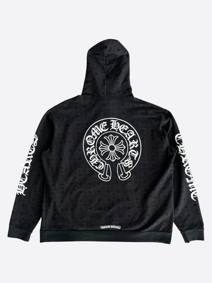 Chrome Hearts Black & White Cross Jacquard Horseshoe Logo Hoodie