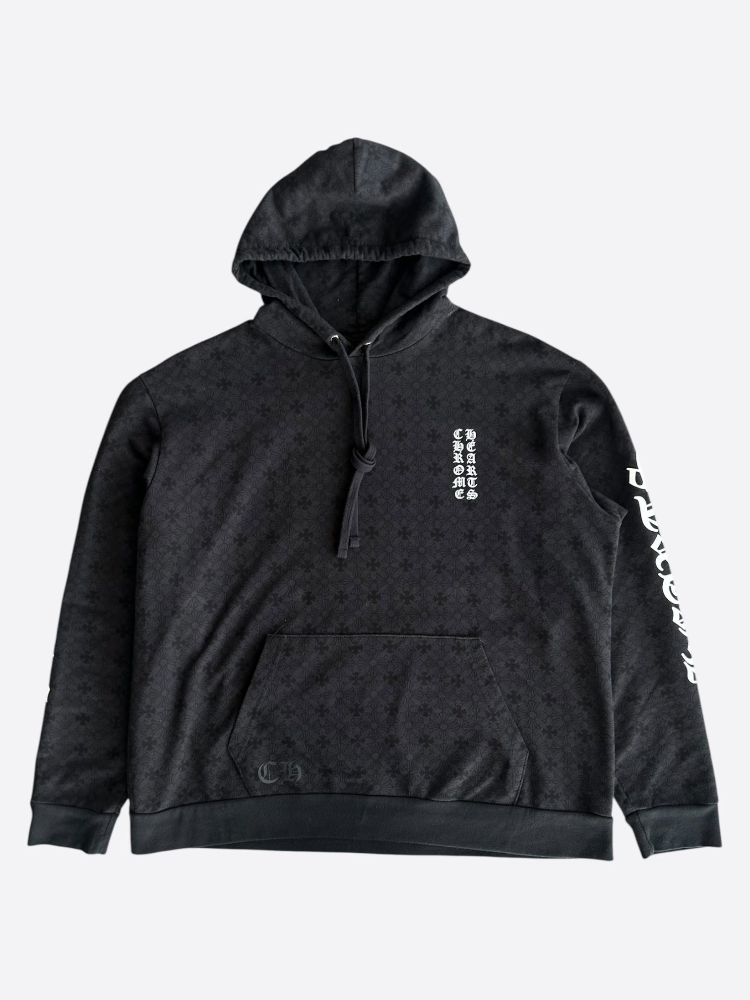 Chrome Hearts Navy & Red Triple Cross Patch Paper Jam Hoodie