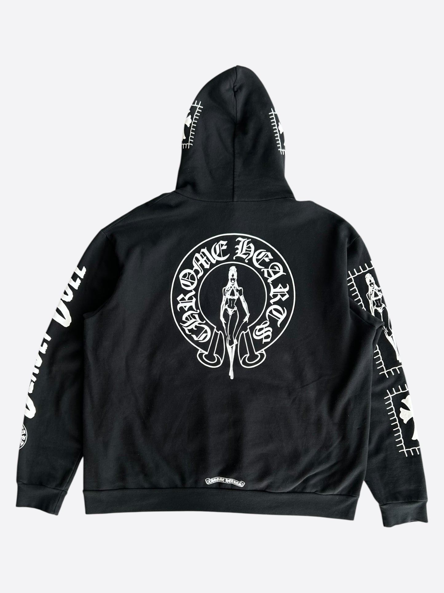 Chrome Hearts Deadly Doll Black & White Logo Hoodie