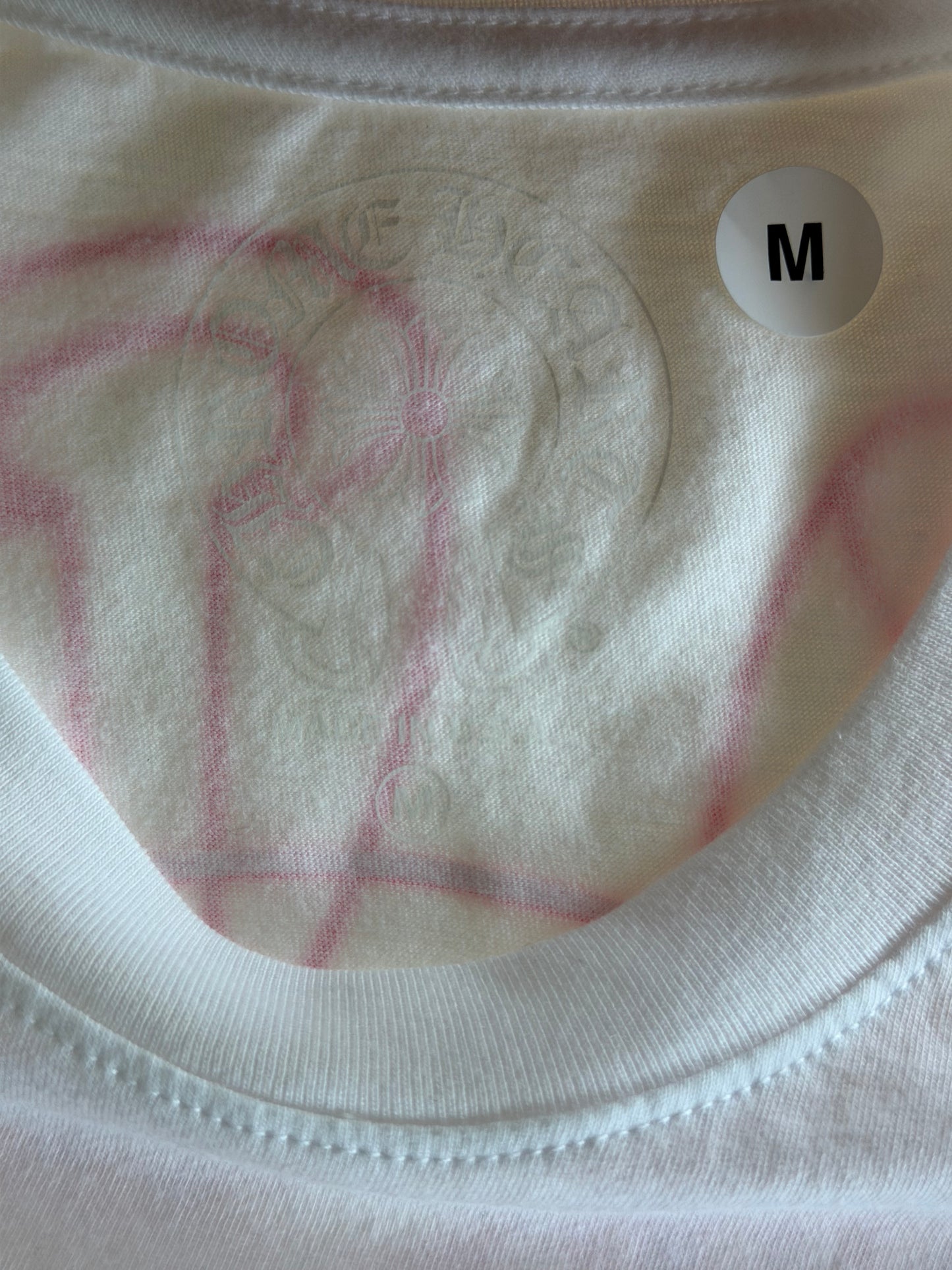 Chrome Hearts White & Pink Horseshoe Logo T-Shirt