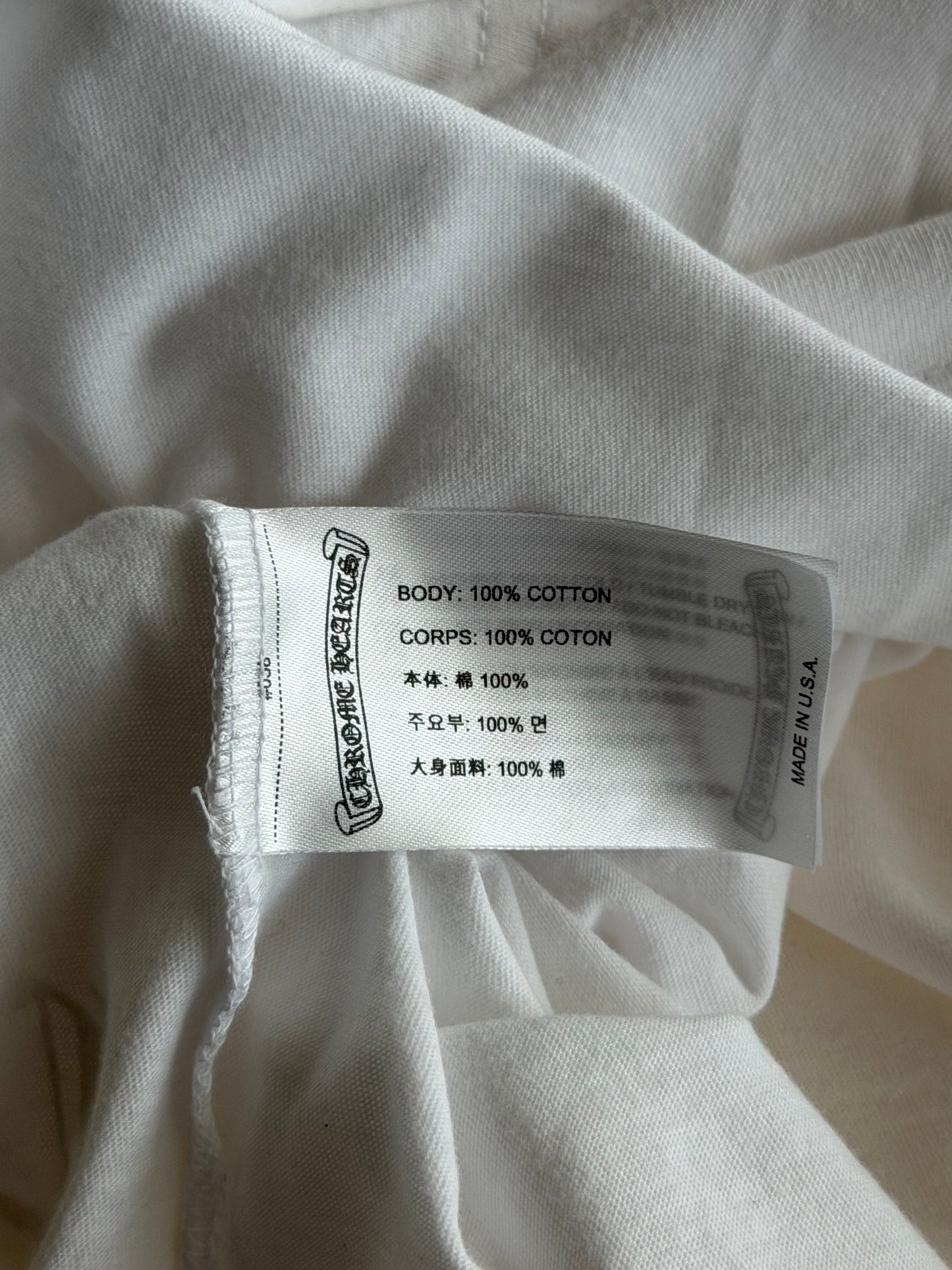 Chrome Hearts White & Pink Horseshoe Logo T-Shirt