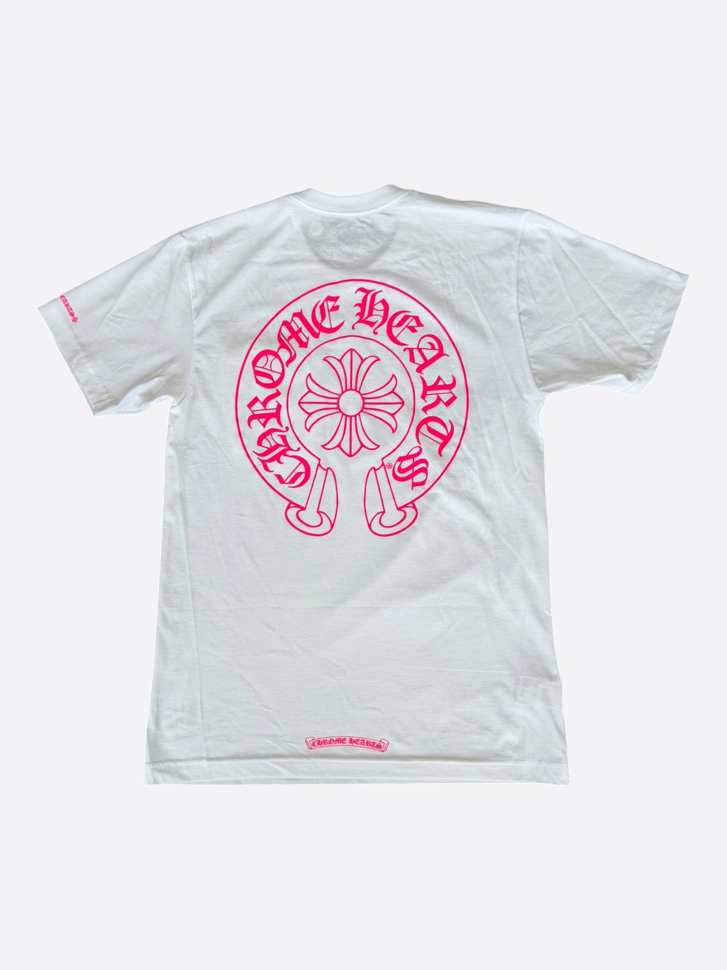 Chrome Hearts White & Pink Horseshoe Logo T-Shirt