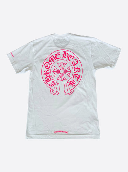 Chrome Hearts White & Pink Horseshoe Logo T-Shirt