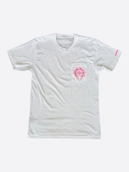 Chrome Hearts White & Pink Horseshoe Logo T-Shirt