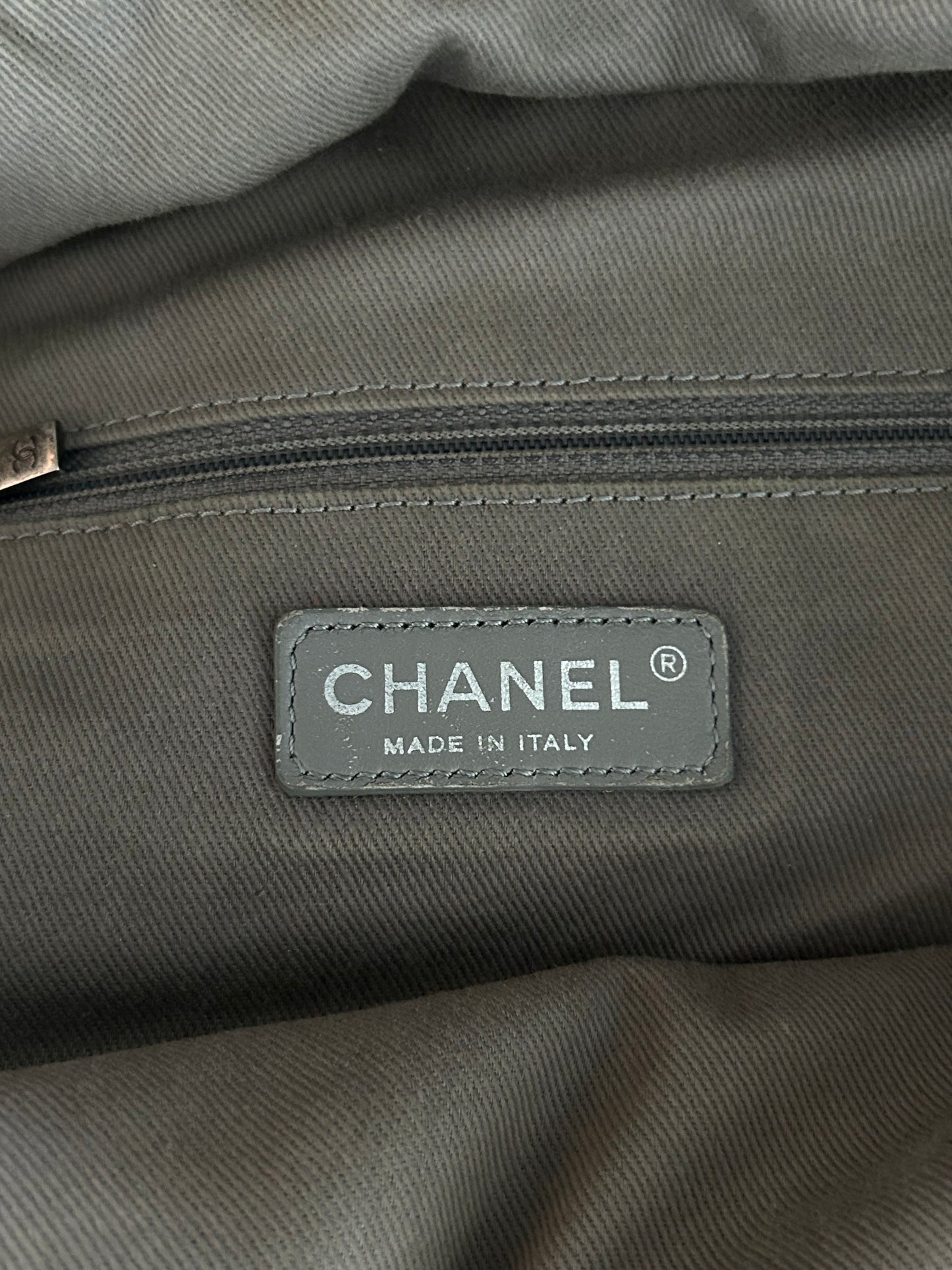 Chanel Beige & Black Graffiti Logo Backpack