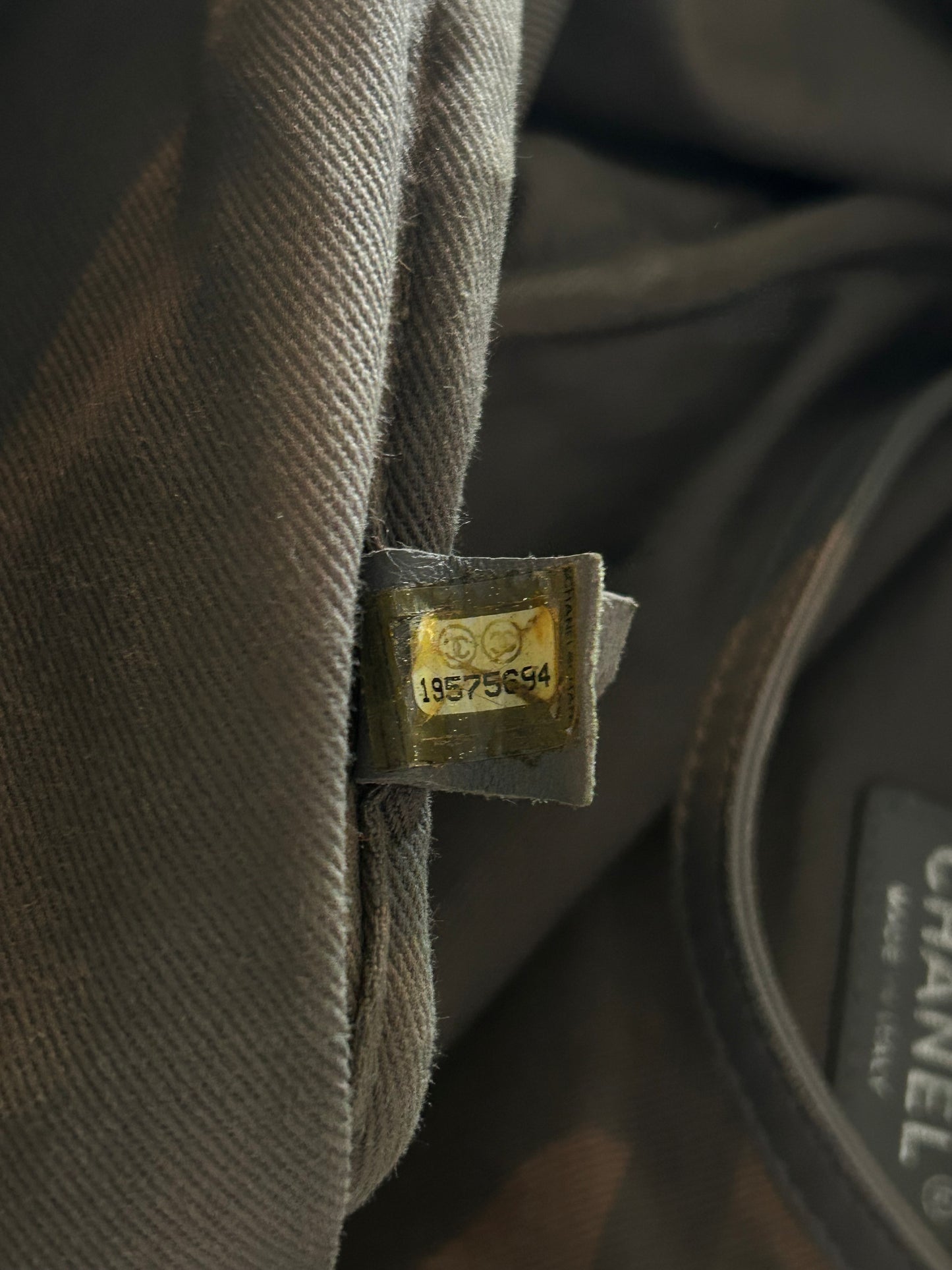 Chanel Beige & Black Graffiti Logo Backpack