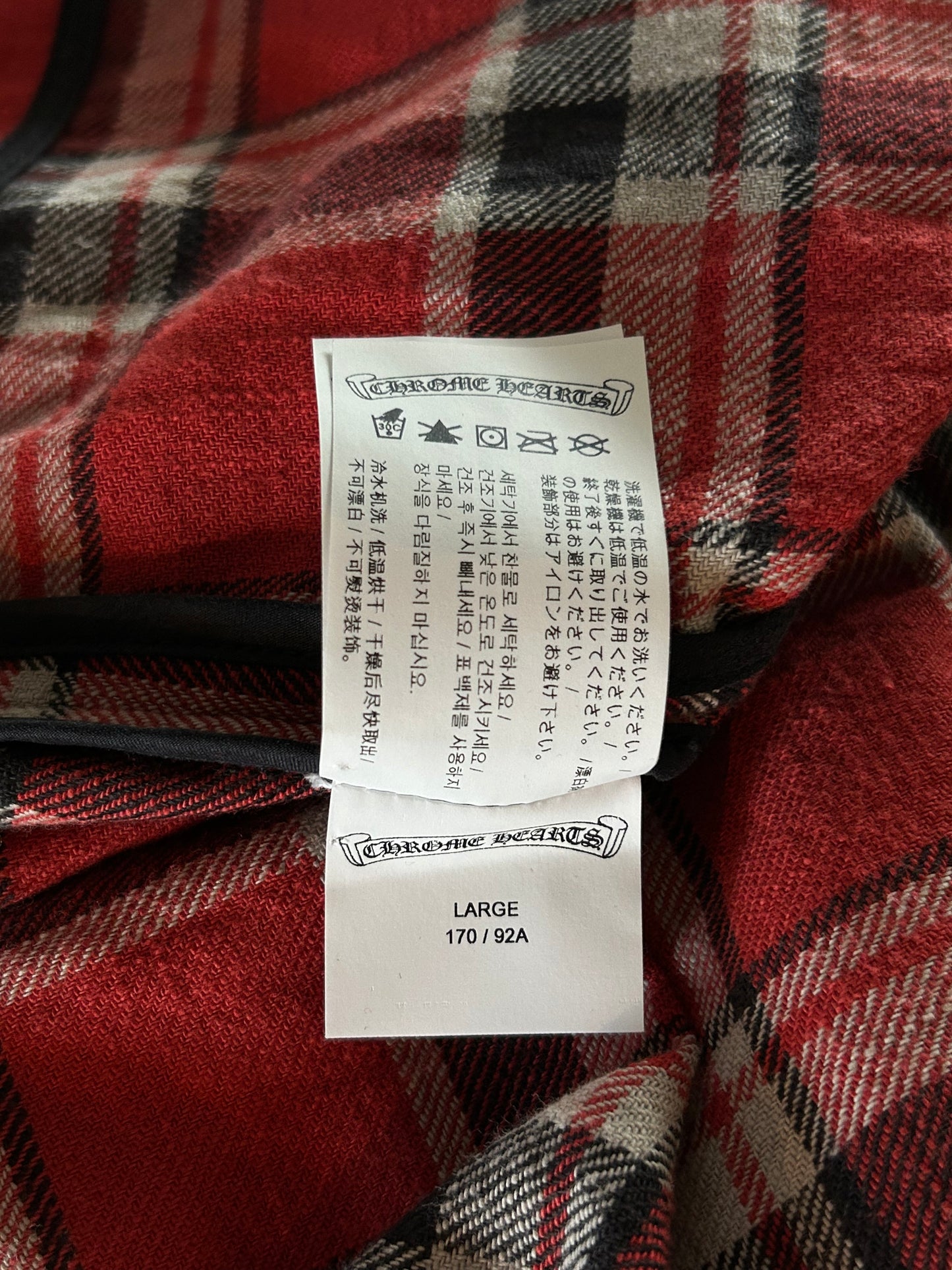 Chrome Hearts Red & White Padded Flannel Women's Jacket