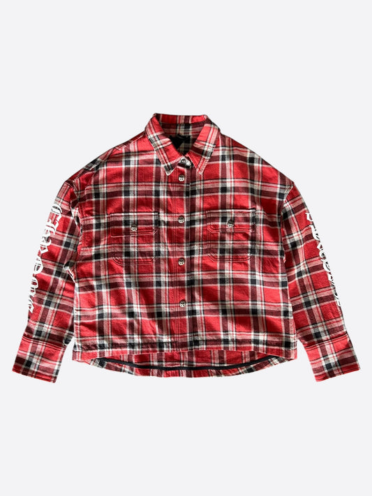 Chrome Hearts Red & White Padded Flannel Women's Jacket