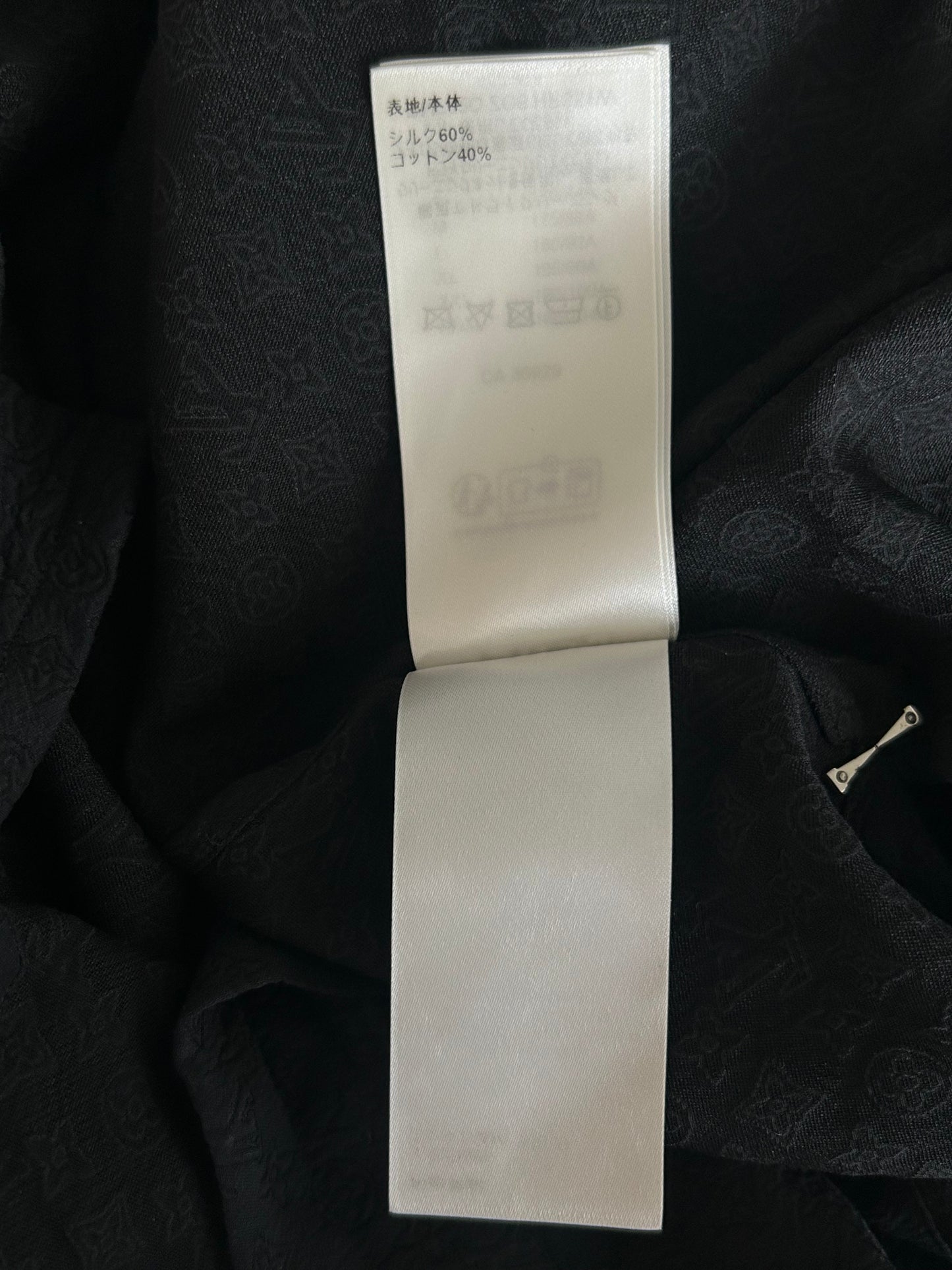 Louis Vuitton Black Mini Monogram Silk Button Up Shirt