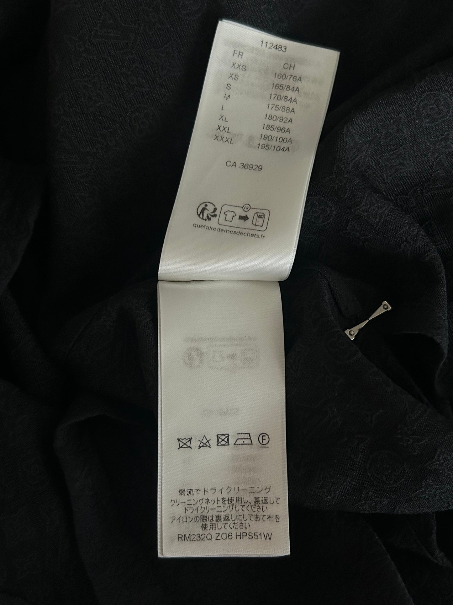 Louis Vuitton Black Mini Monogram Silk Button Up Shirt